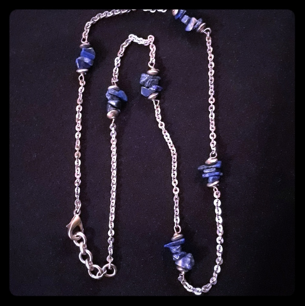 Lapis Lazuli Gemstone Chip Necklace